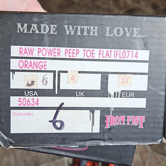 New in Box Iron Fist Raw Power Peep Toe Flats Sz 6 - Picture 7 of 11